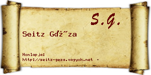 Seitz Géza névjegykártya